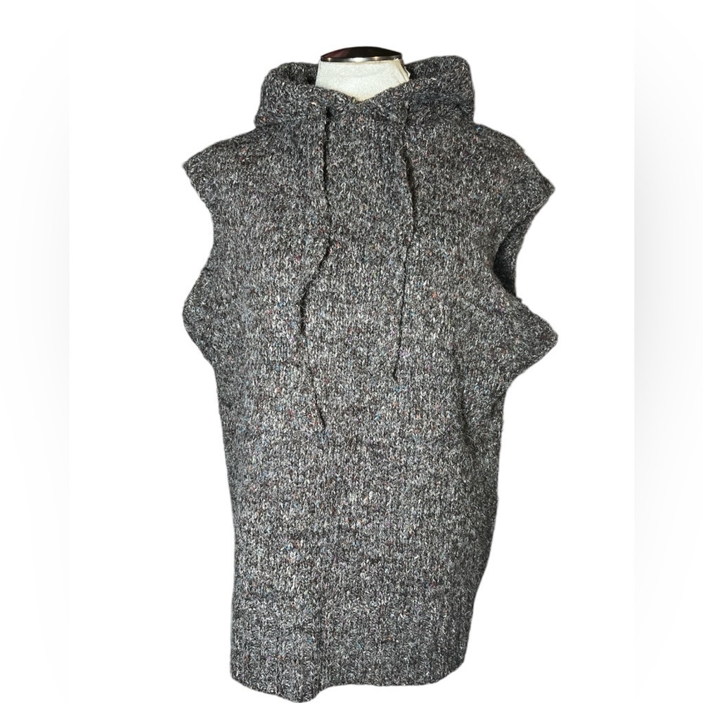 Easel oversized knit hoodie vest S